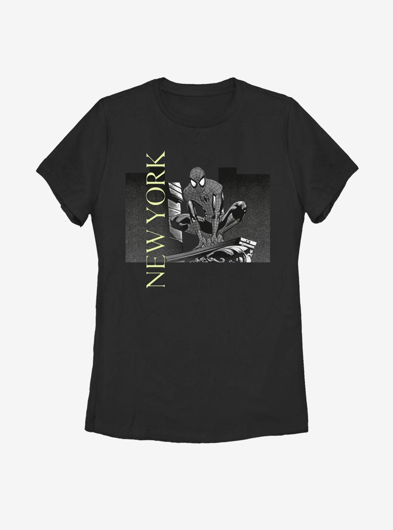 Marvel Spider-Man New York Night Womens T-Shirt, BLACK, hi-res