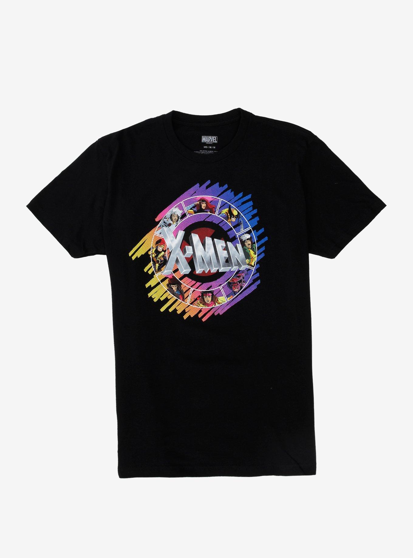 Marvel X-Men Character Wheel T-Shirt - BoxLunch Exclusive, BLACK, hi-res