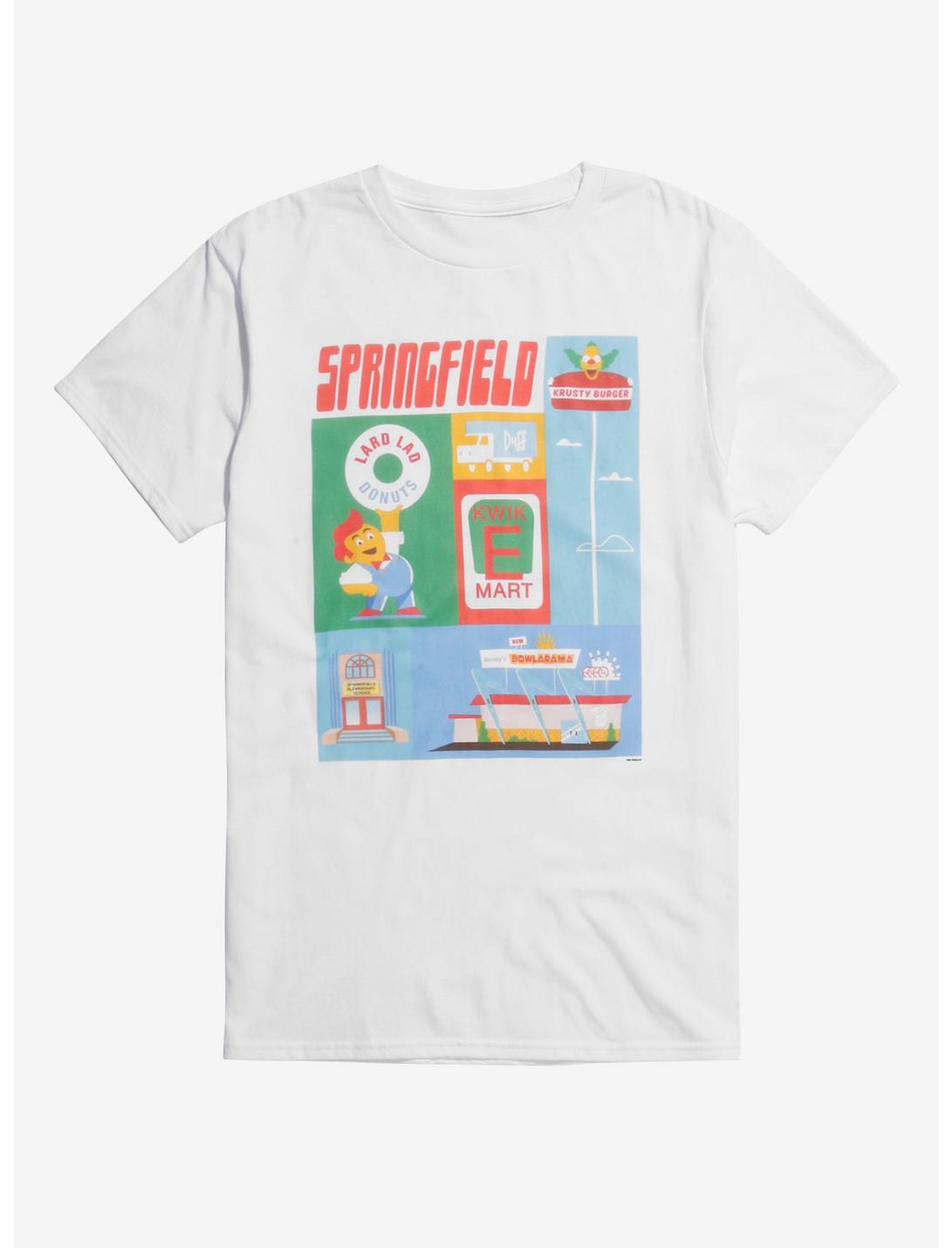 The Simpsons Springfield Icons T-Shirt - BoxLunch Exclusive, WHITE, hi-res