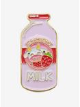 Strawberry Milk Bottle With Cow Enamel Pin, , hi-res