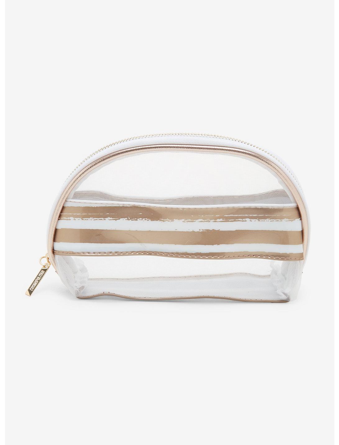 Cosmopolitan Gold Stripe Mesh Makeup Bag, , hi-res