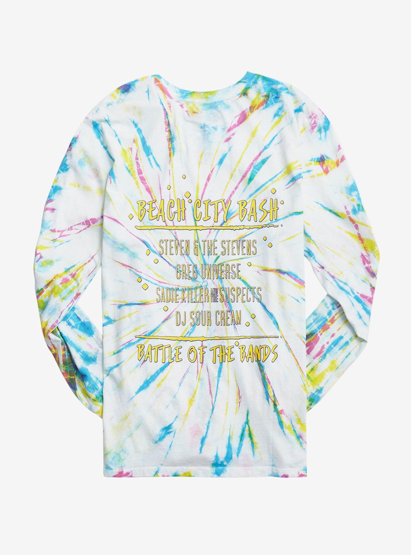 Our Universe Steven Universe Beach City Bash Tie-Dye Long-Sleeve T-Shirt, MULTI, hi-res
