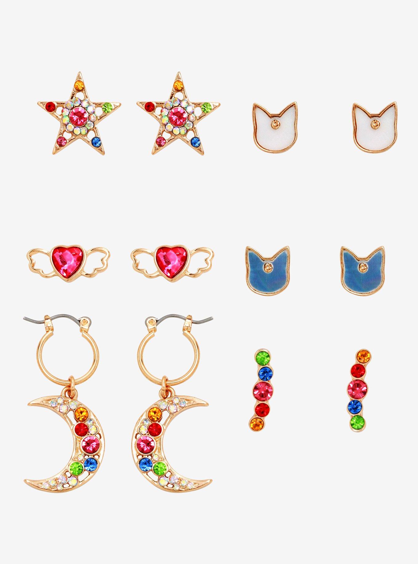 Sailor Moon Gem Earring Set - BoxLunch Exclusive, , hi-res