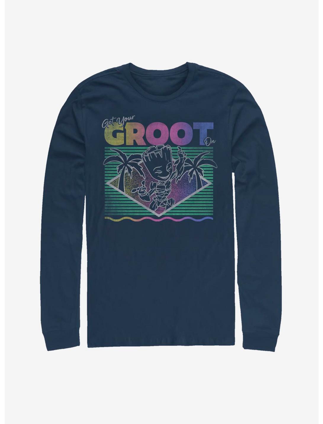 Marvel Guardians Of The Galaxy Get Your Groot On Long-Sleeve T-Shirt, NAVY, hi-res