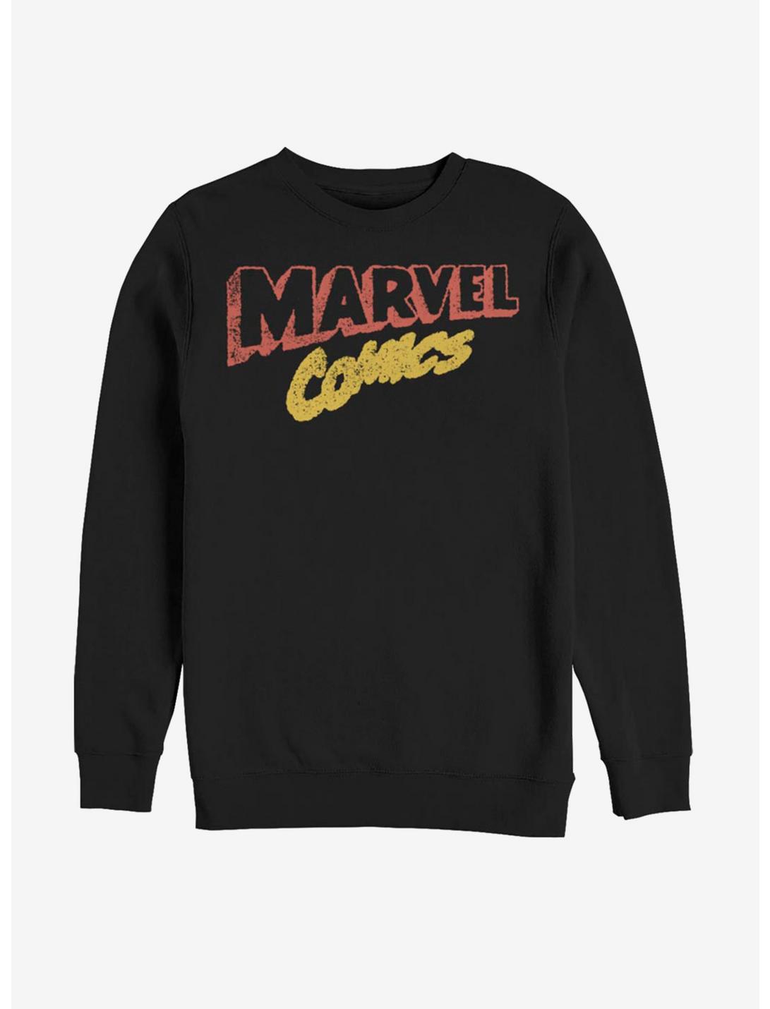 Marvel Retro Fuzzy Logo Sweatshirt, BLACK, hi-res