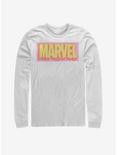 Marvel Logo Drip Long-Sleeve T-Shirt, WHITE, hi-res