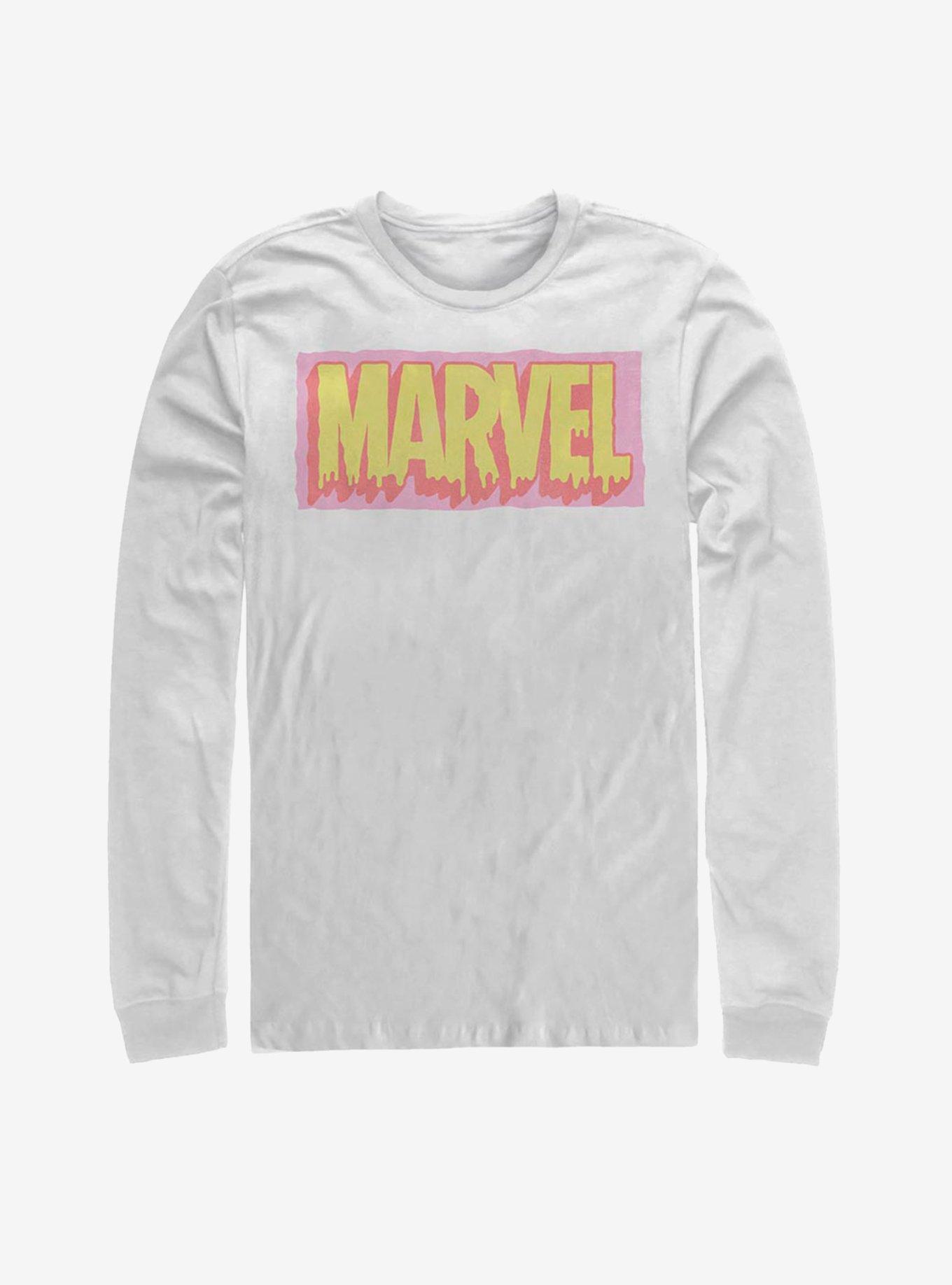 Marvel Logo Drip Long-Sleeve T-Shirt, , hi-res