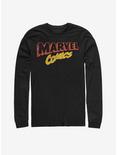 Marvel Retro Fuzzy Logo Long-Sleeve T-Shirt, BLACK, hi-res