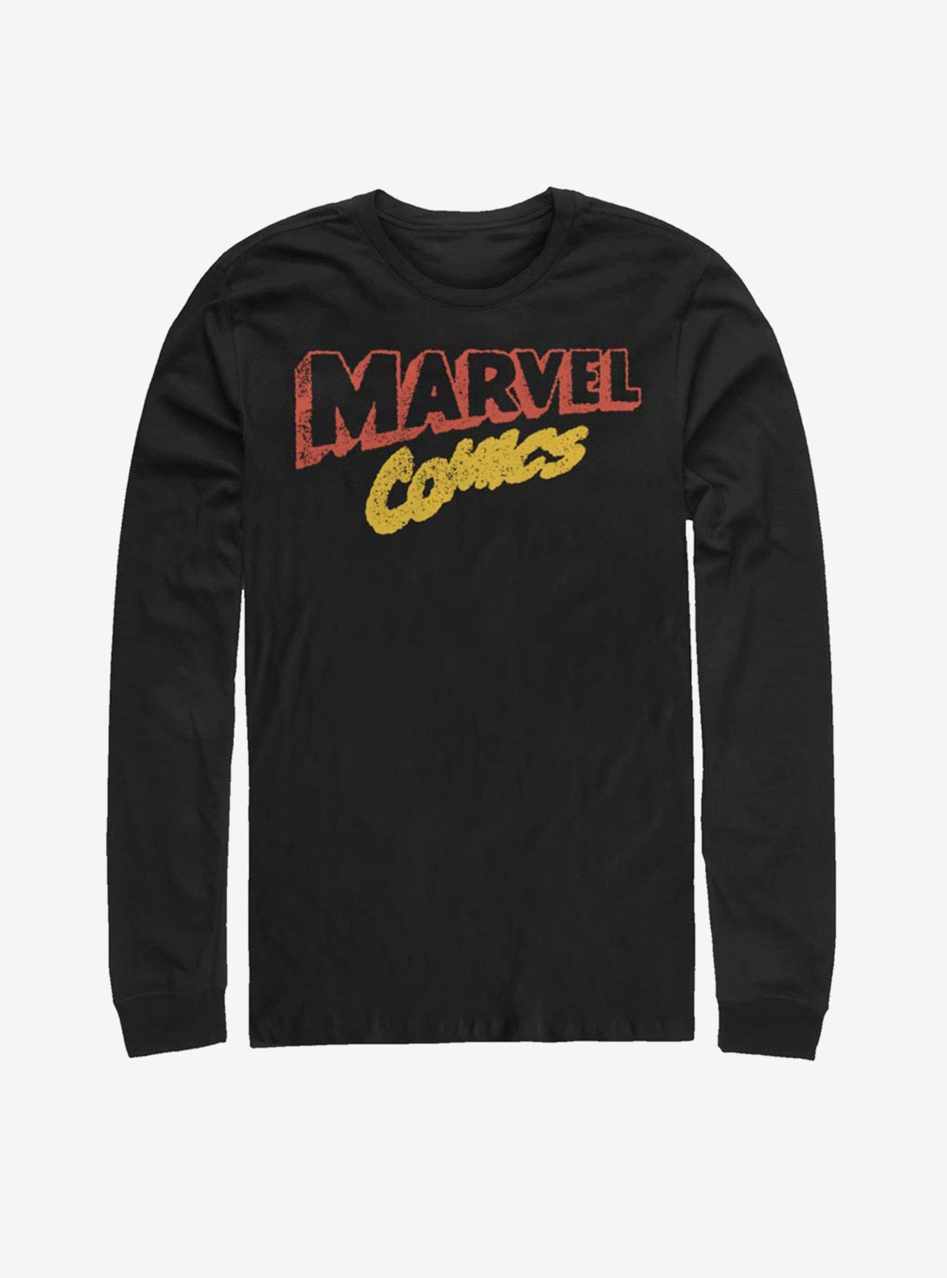 Marvel Retro Fuzzy Logo Long-Sleeve T-Shirt, , hi-res