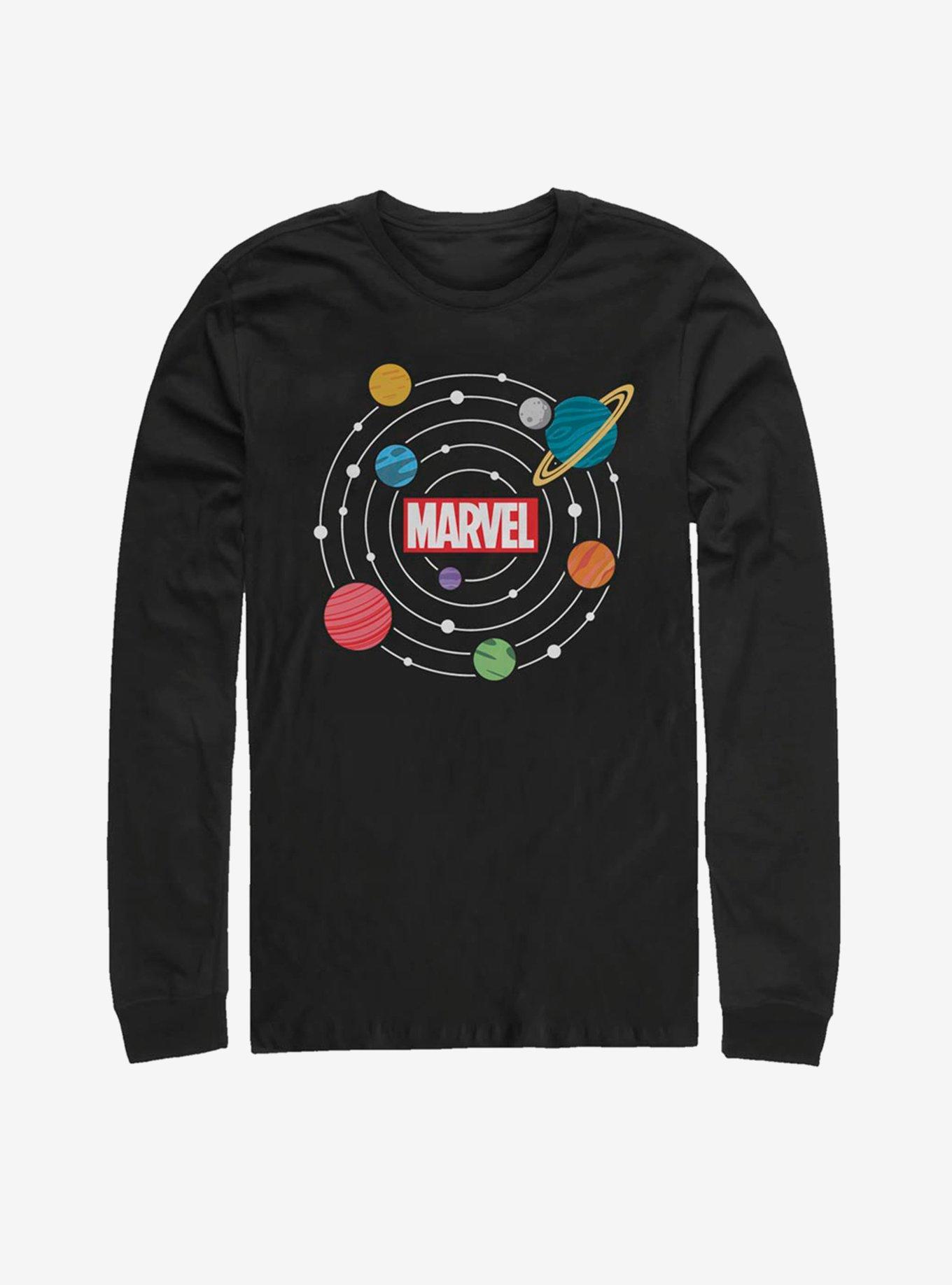 Marvel Solar System Logo Long-Sleeve T-Shirt, BLACK, hi-res