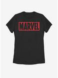 Marvel Brick Logo Classic Womens T-Shirt, BLACK, hi-res