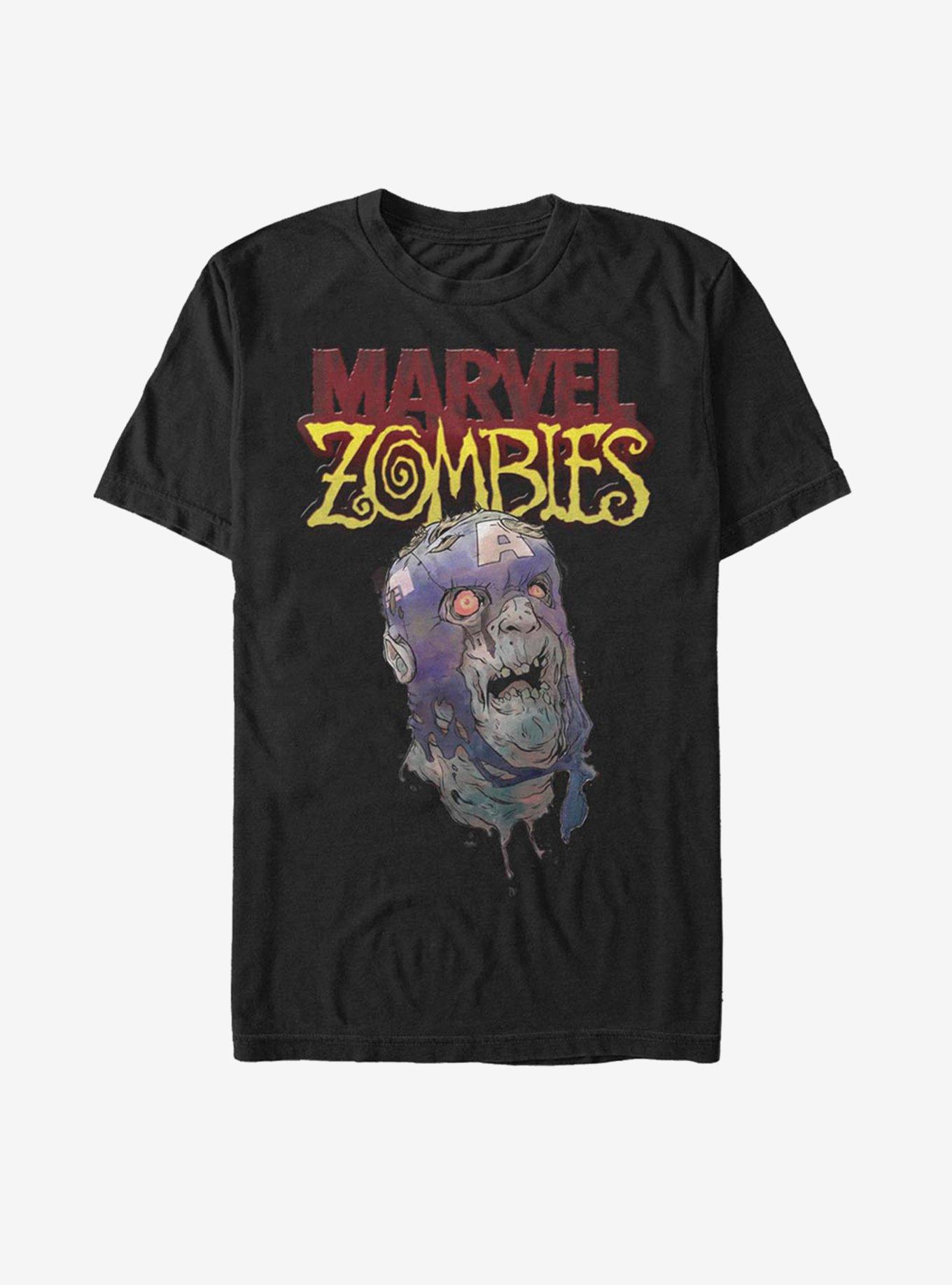 Marvel Zombies Head Of Captain America T-Shirt, , hi-res
