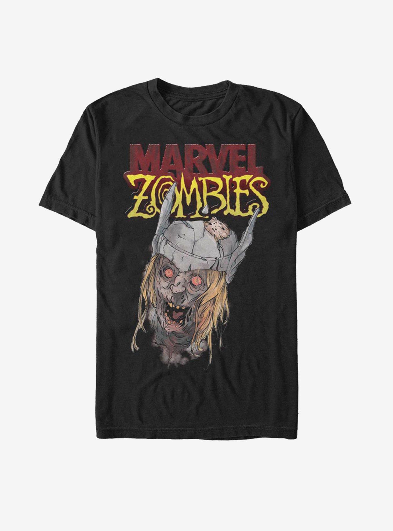 Marvel Zombies Head Of Thor T-Shirt, BLACK, hi-res