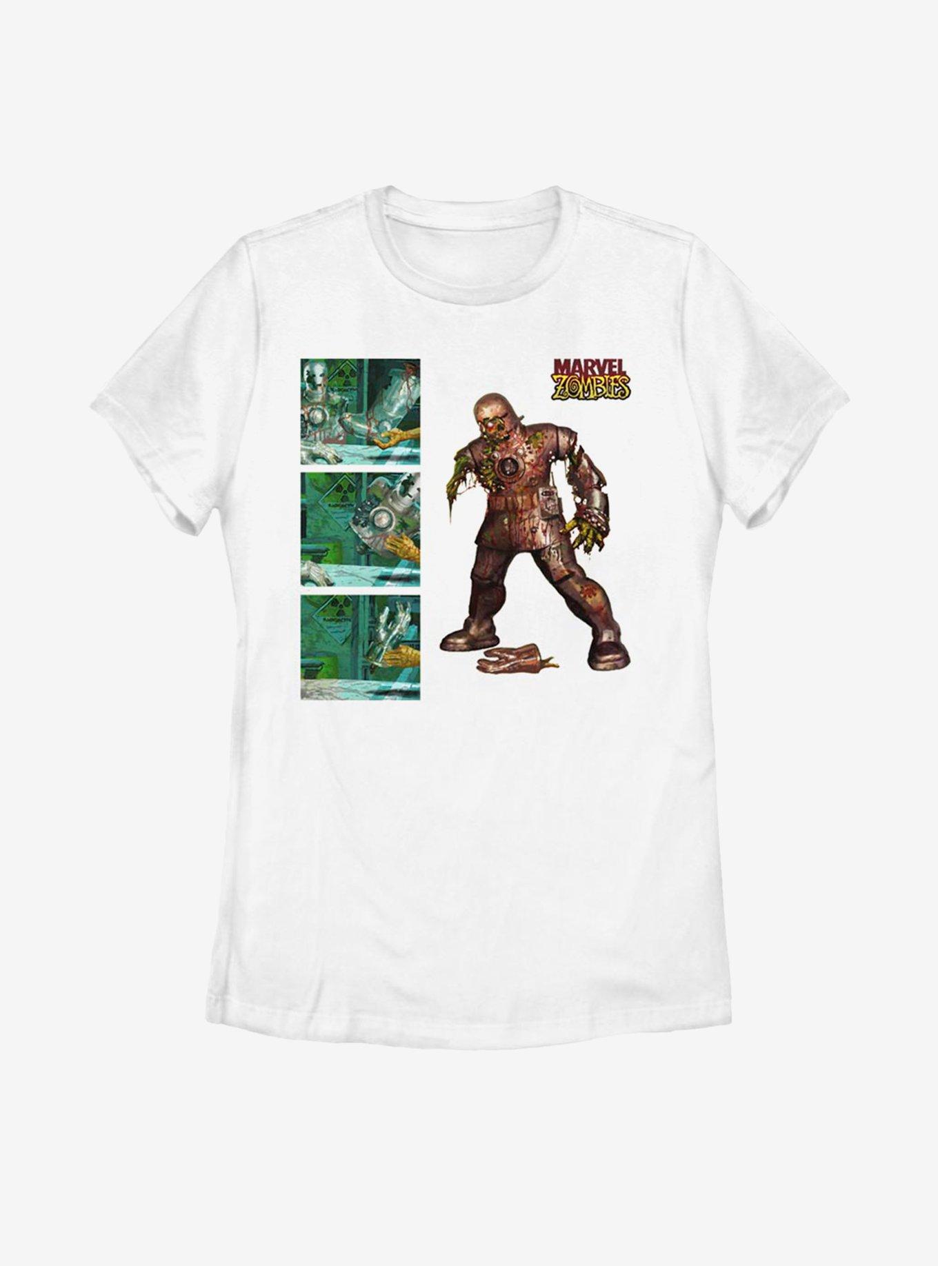 Marvel Zombies Iron Man Zombie Panel Womens T-Shirt, WHITE, hi-res