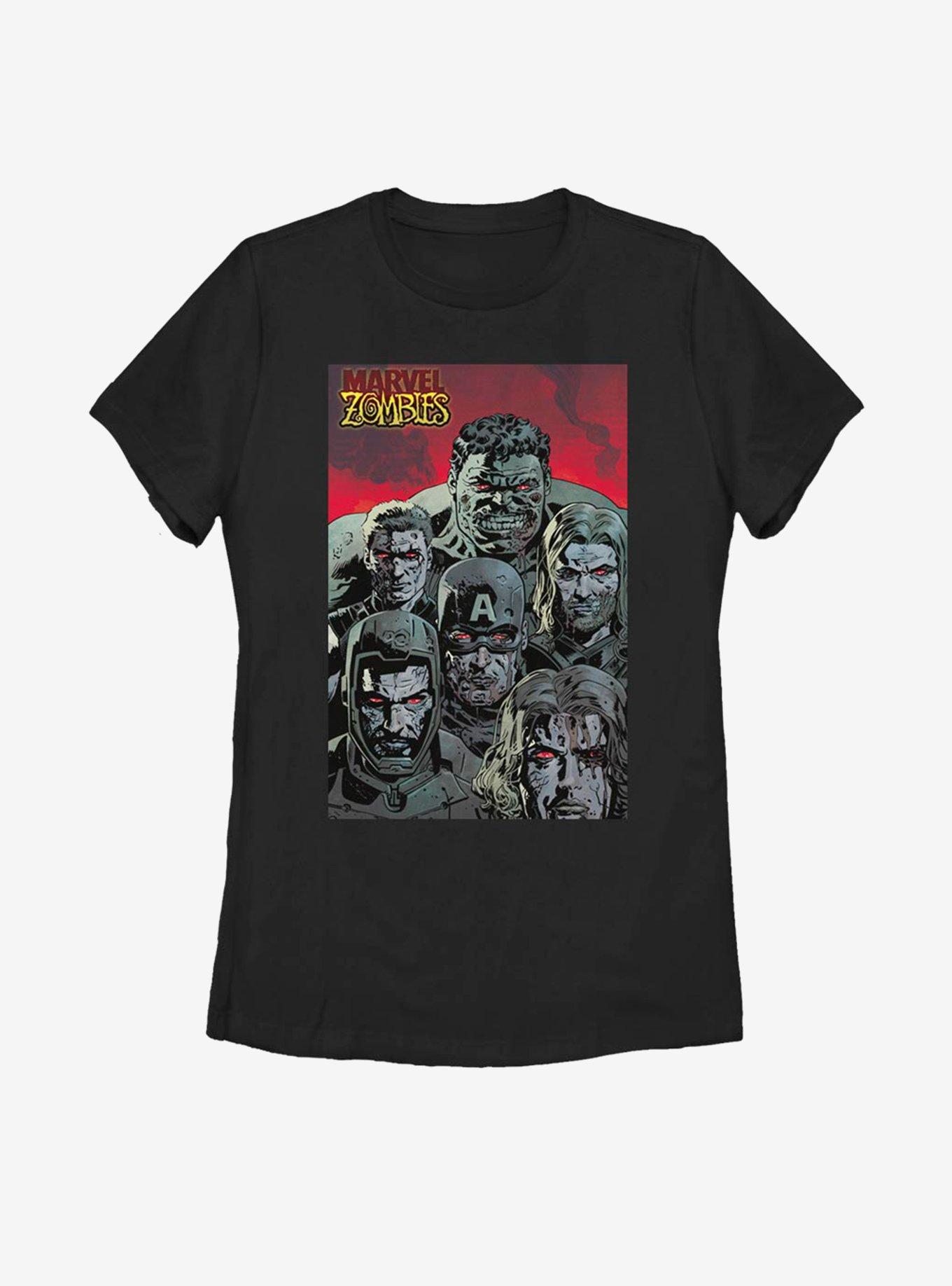 Marvel Zombies Zombie Groupshot Womens T-Shirt - BLACK | BoxLunch