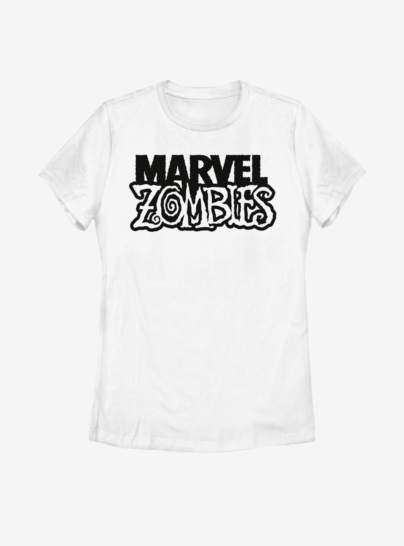 Marvel Zombies Zombies Of Marvel Logo Womens T-Shirt, WHITE, hi-res