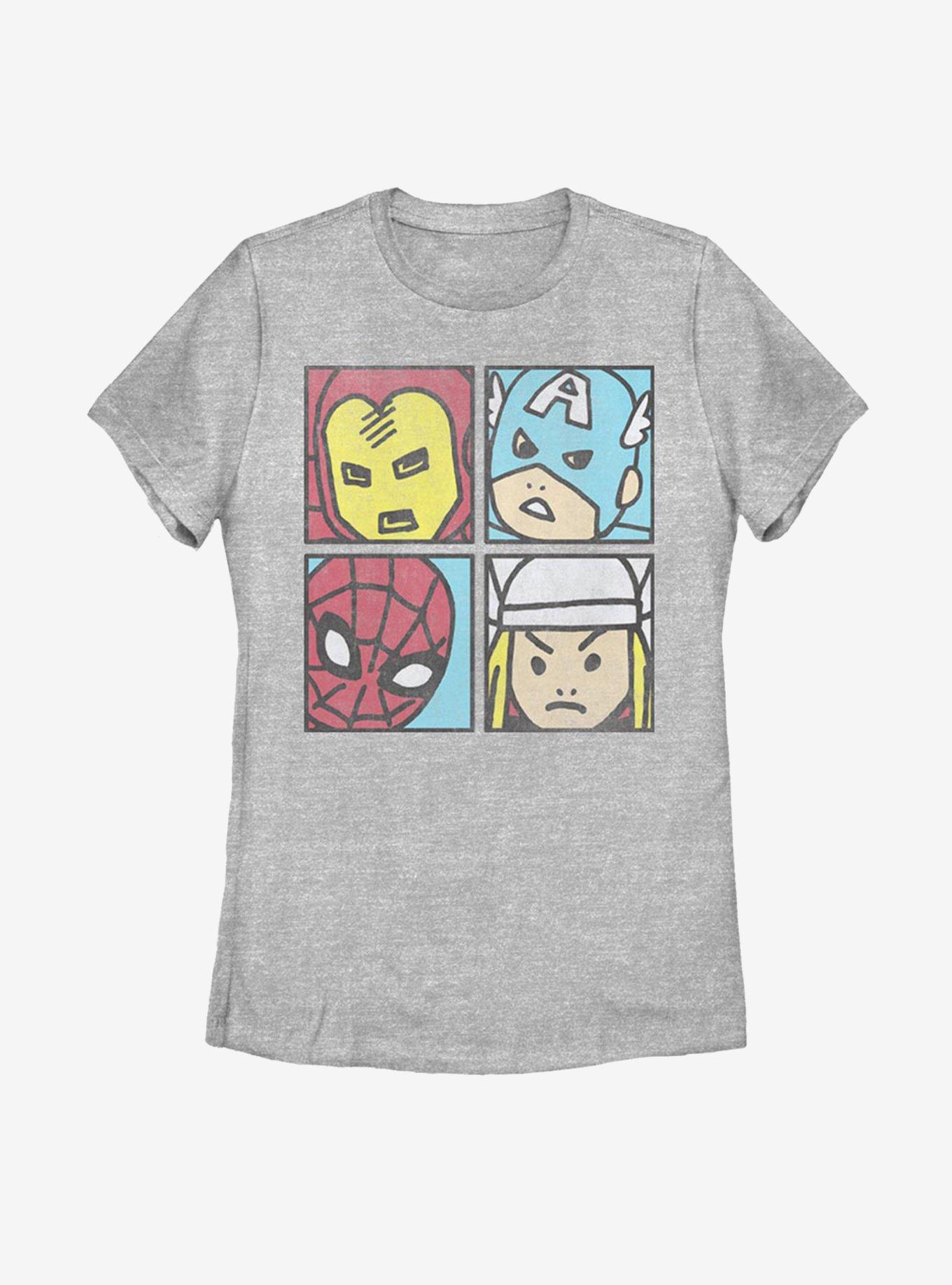 Marvel Avengers Pop Squares Womens T-Shirt, ATH HTR, hi-res