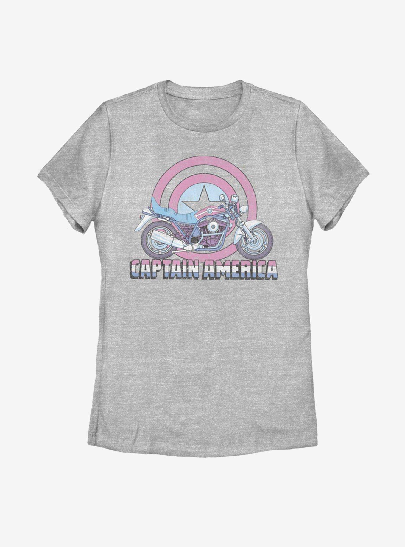 Marvel Captain America Motorcycle Womens T-Shirt, ATH HTR, hi-res