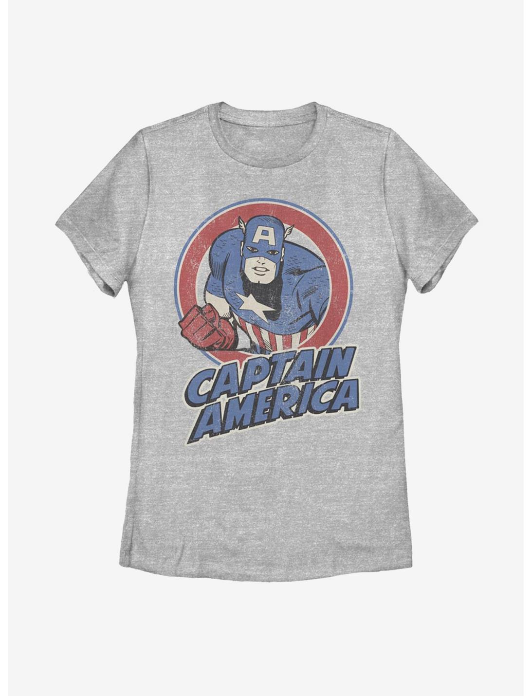 Marvel Captain America Vintage Womens T-Shirt, ATH HTR, hi-res