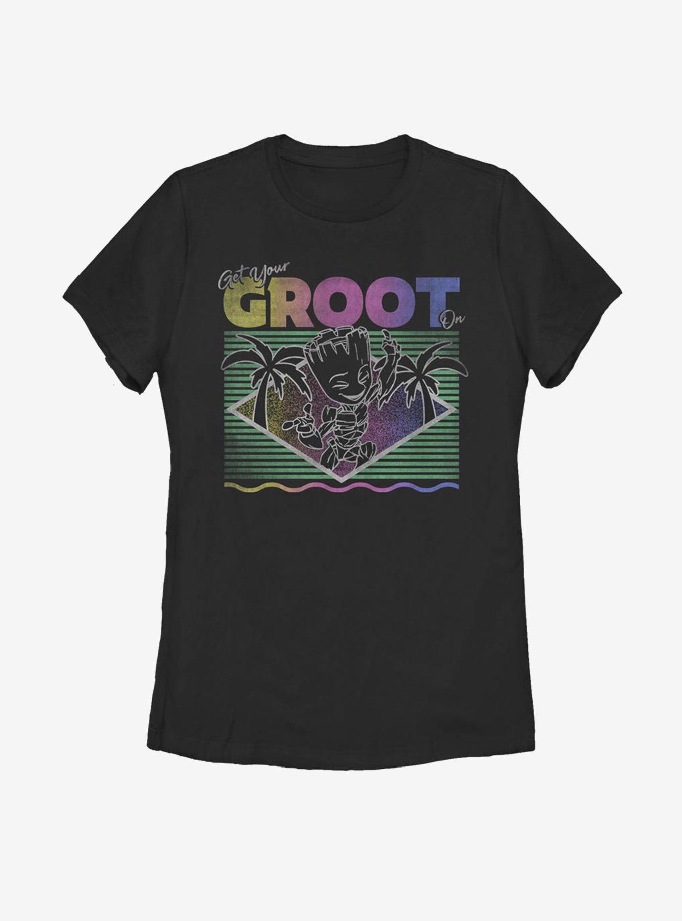 Marvel Guardians Of The Galaxy Get Your Groot On Womens T-Shirt, BLACK, hi-res