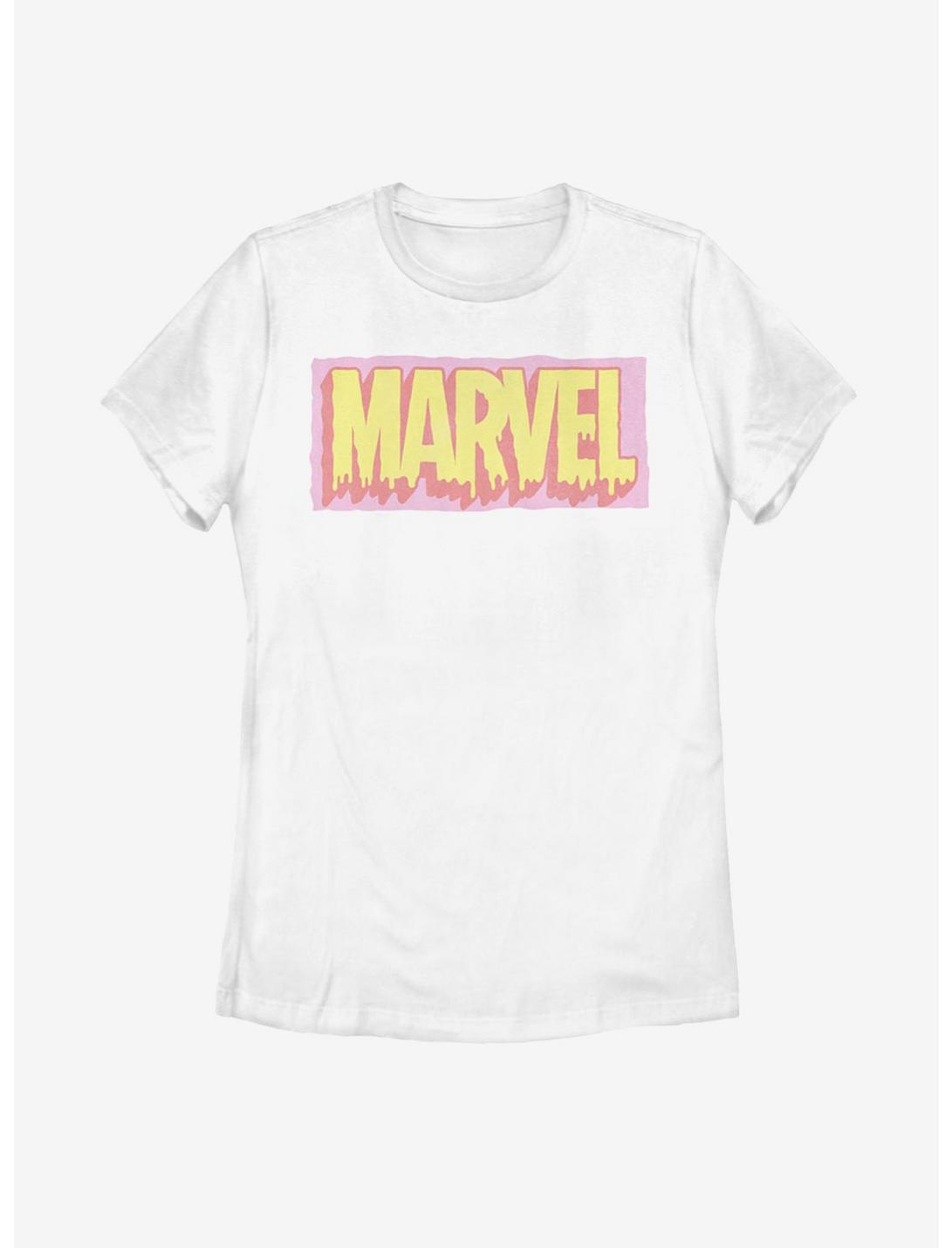 Plus Size Marvel Logo Drip Womens T-Shirt, WHITE, hi-res