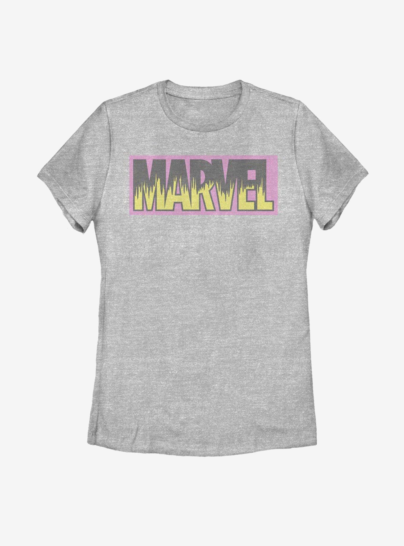 Marvel Flame Logo Womens T-Shirt, ATH HTR, hi-res