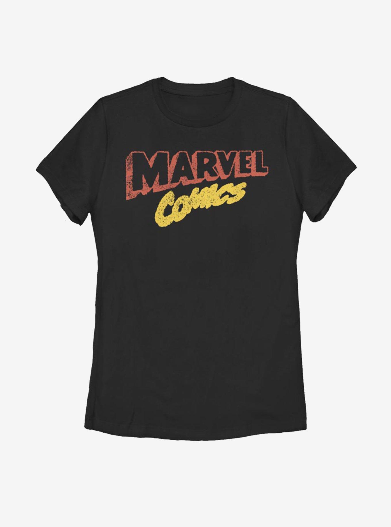 Marvel Retro Fuzzy Logo Womens T-Shirt, , hi-res