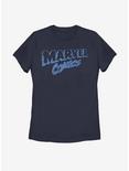 Marvel Distressed Logo Womens T-Shirt, NAVY, hi-res