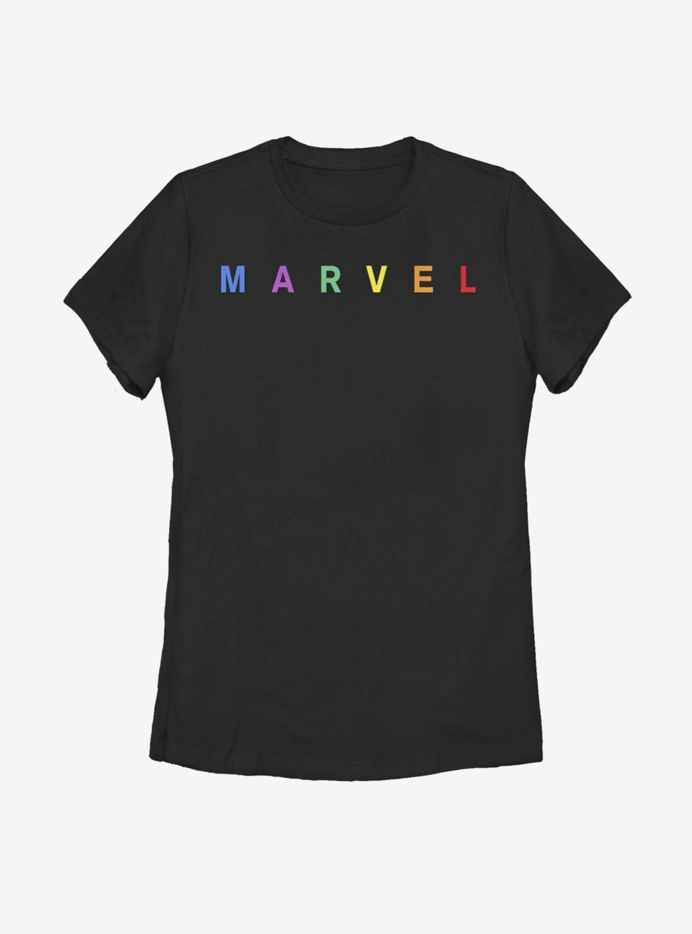 Marvel Bold Color Logo Womens T-Shirt, BLACK, hi-res