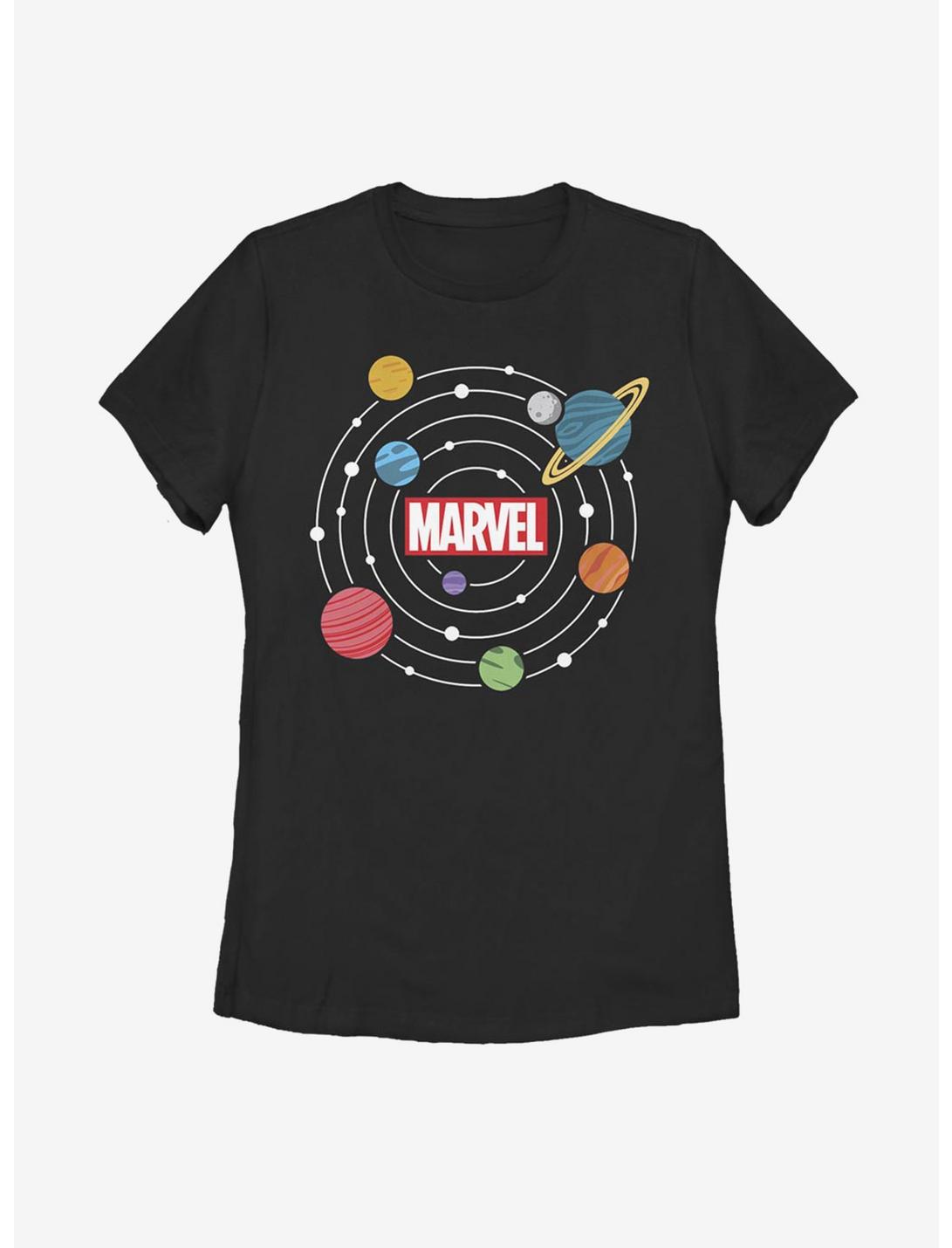 Marvel Solar System Logo Womens T-Shirt, BLACK, hi-res