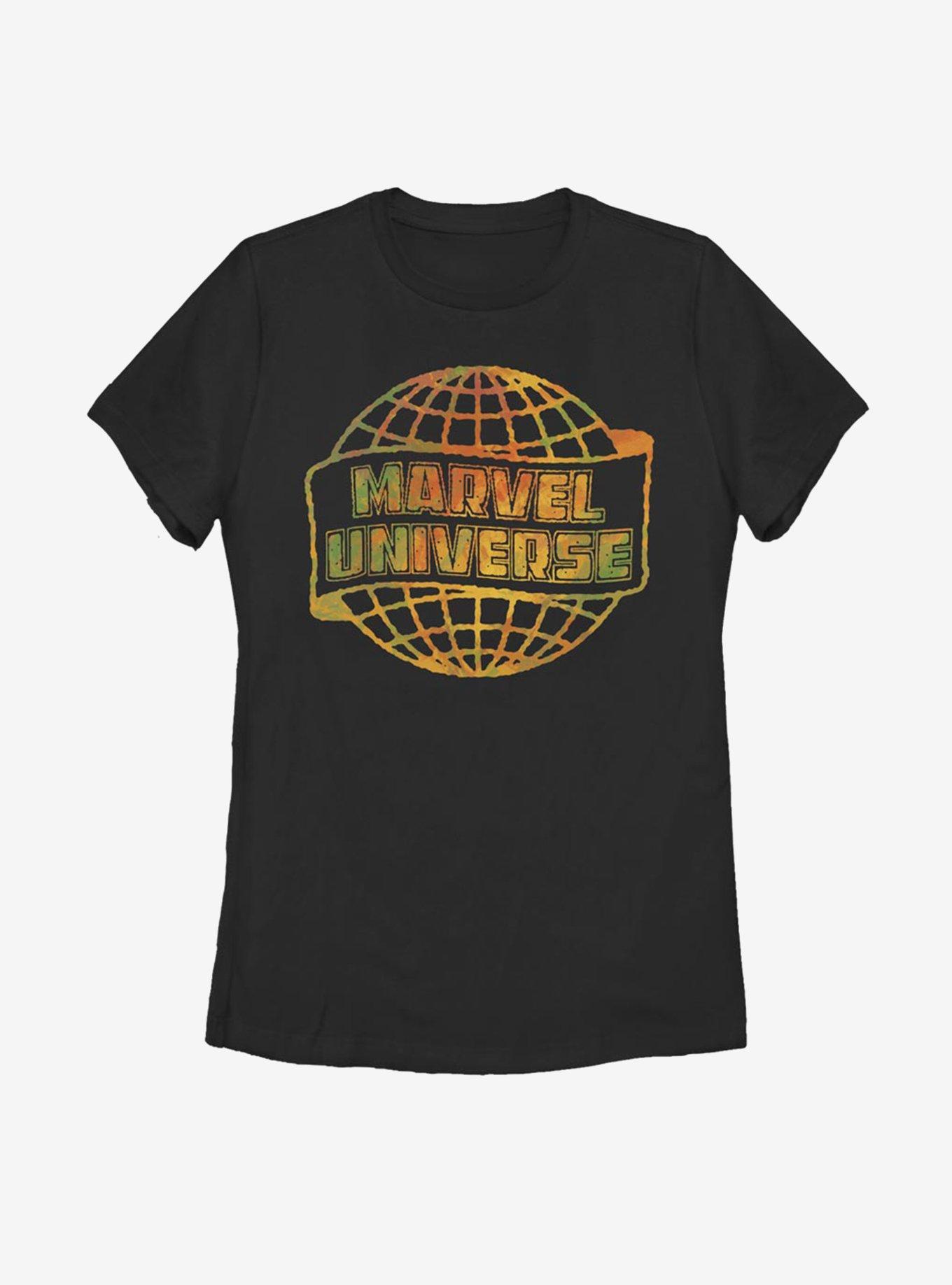 Marvel Universe Globe Logo Womens T-Shirt, BLACK, hi-res