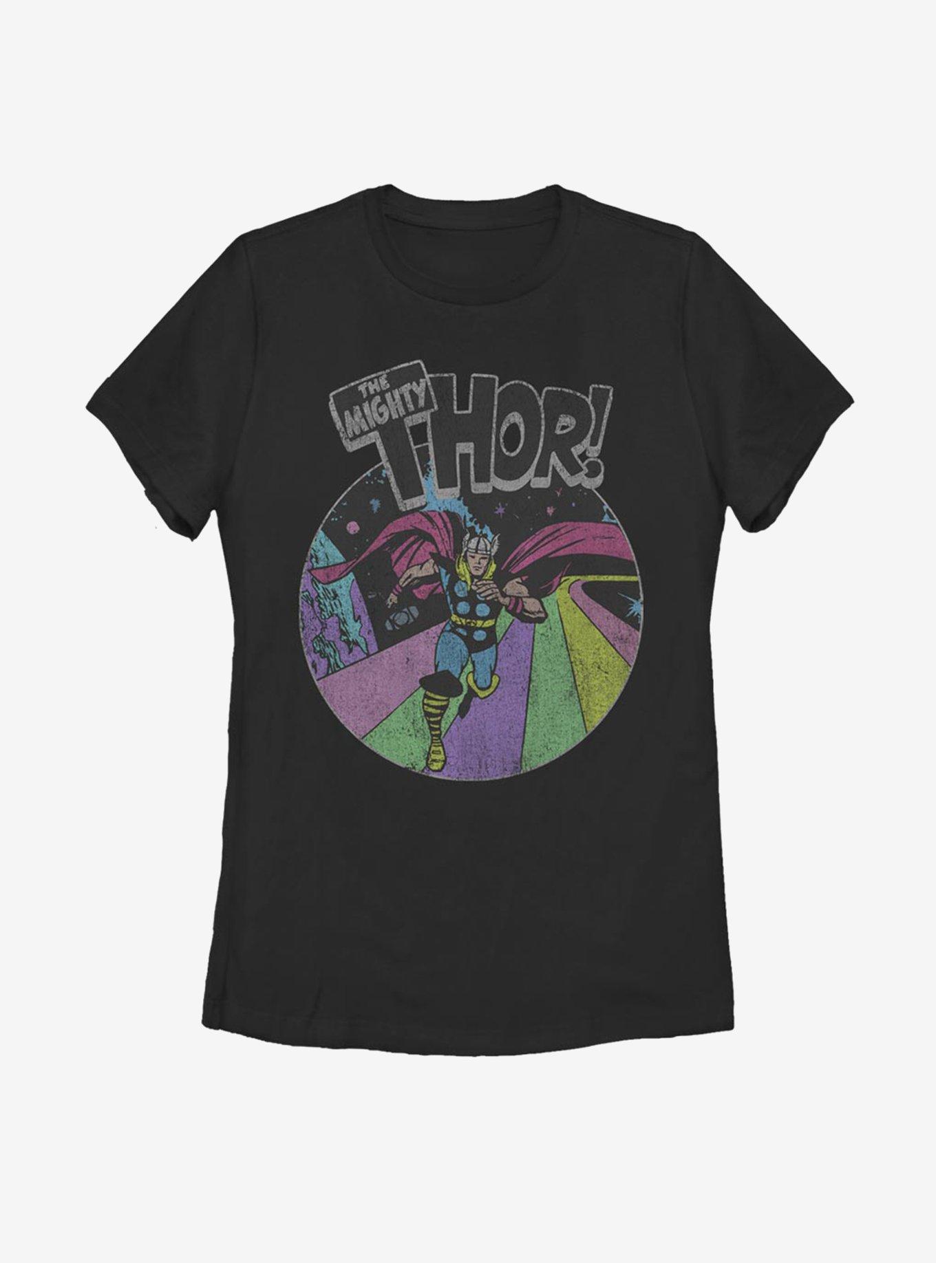 Marvel The Mighty Thor! Vintage Womens T-Shirt, BLACK, hi-res