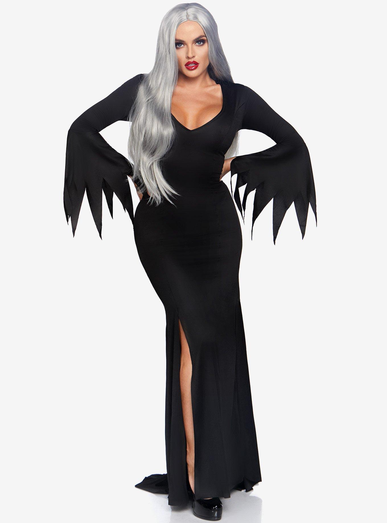 Floor Length Gothic Dress, BLACK, hi-res