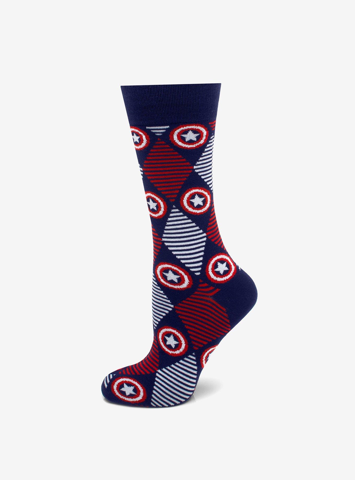 Marvel Captain America Navy Argyle Stripe Socks, , hi-res