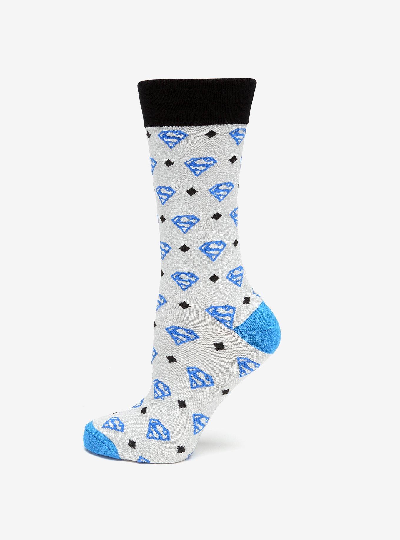 DC Comics Superman Diamond Gray Socks, , hi-res