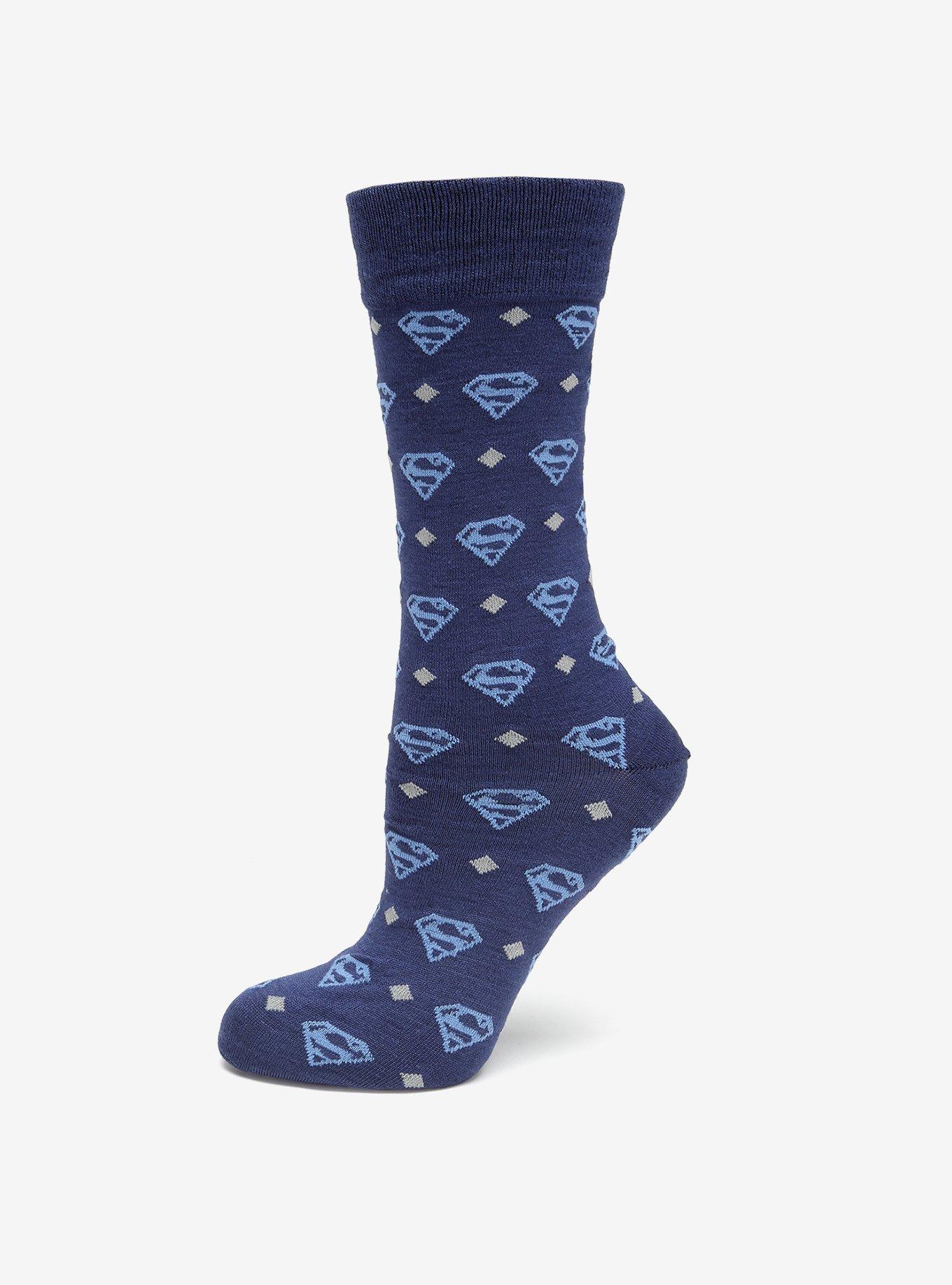 DC Comics Superman Diamond Navy Socks, , hi-res