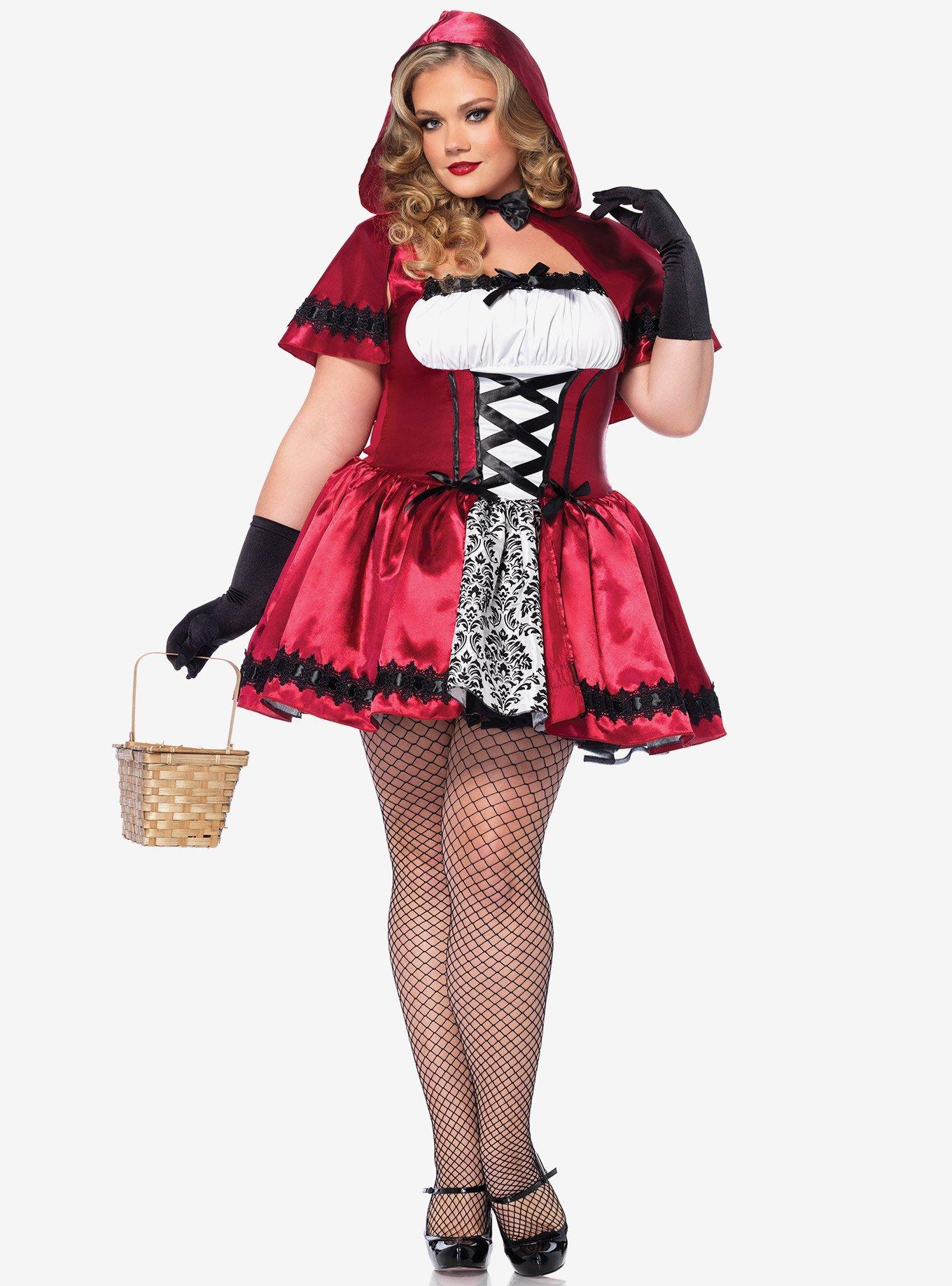 Gothic Red Riding Hood Dress Plus Size, , hi-res