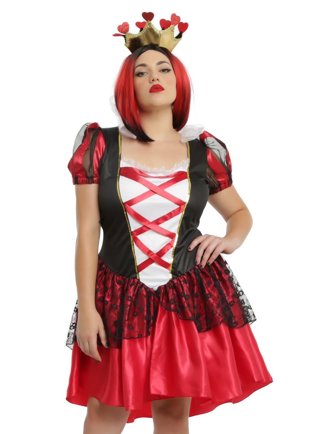 Royal Red Queen Costume Plus Size, BLACK  RED, hi-res