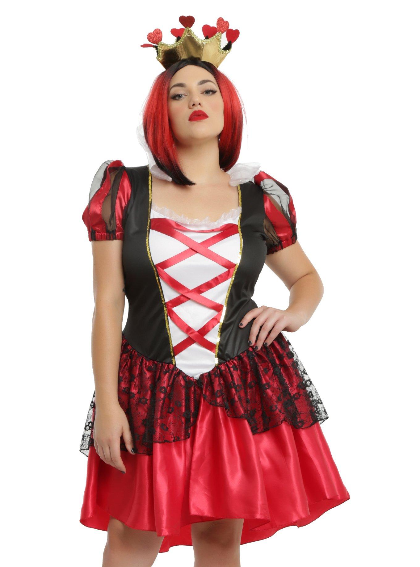 Royal Red Queen Costume Plus Size, BLACK  RED, hi-res