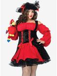 Vixen Pirate Wench With Velvet Corset Dress Plus Size, RED  BLACK, hi-res