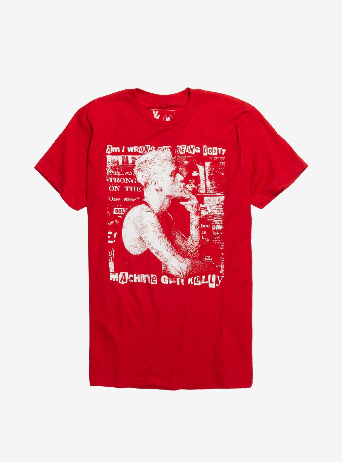 Machine Gun Kelly Magazine Clips T-Shirt, RED, hi-res