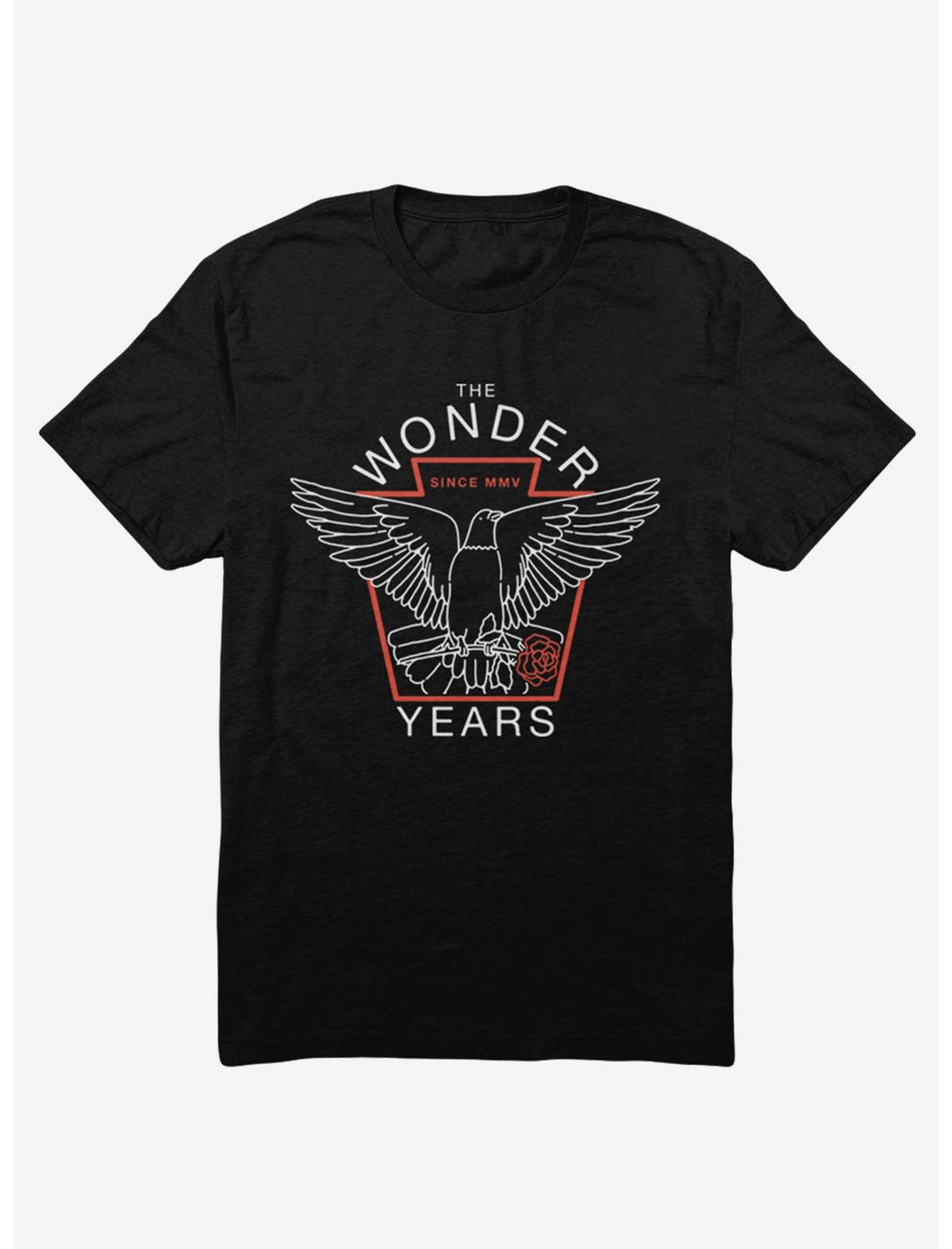 The Wonder Years Pigeon Rose T-Shirt Hot Topic Exclusive, BLACK, hi-res