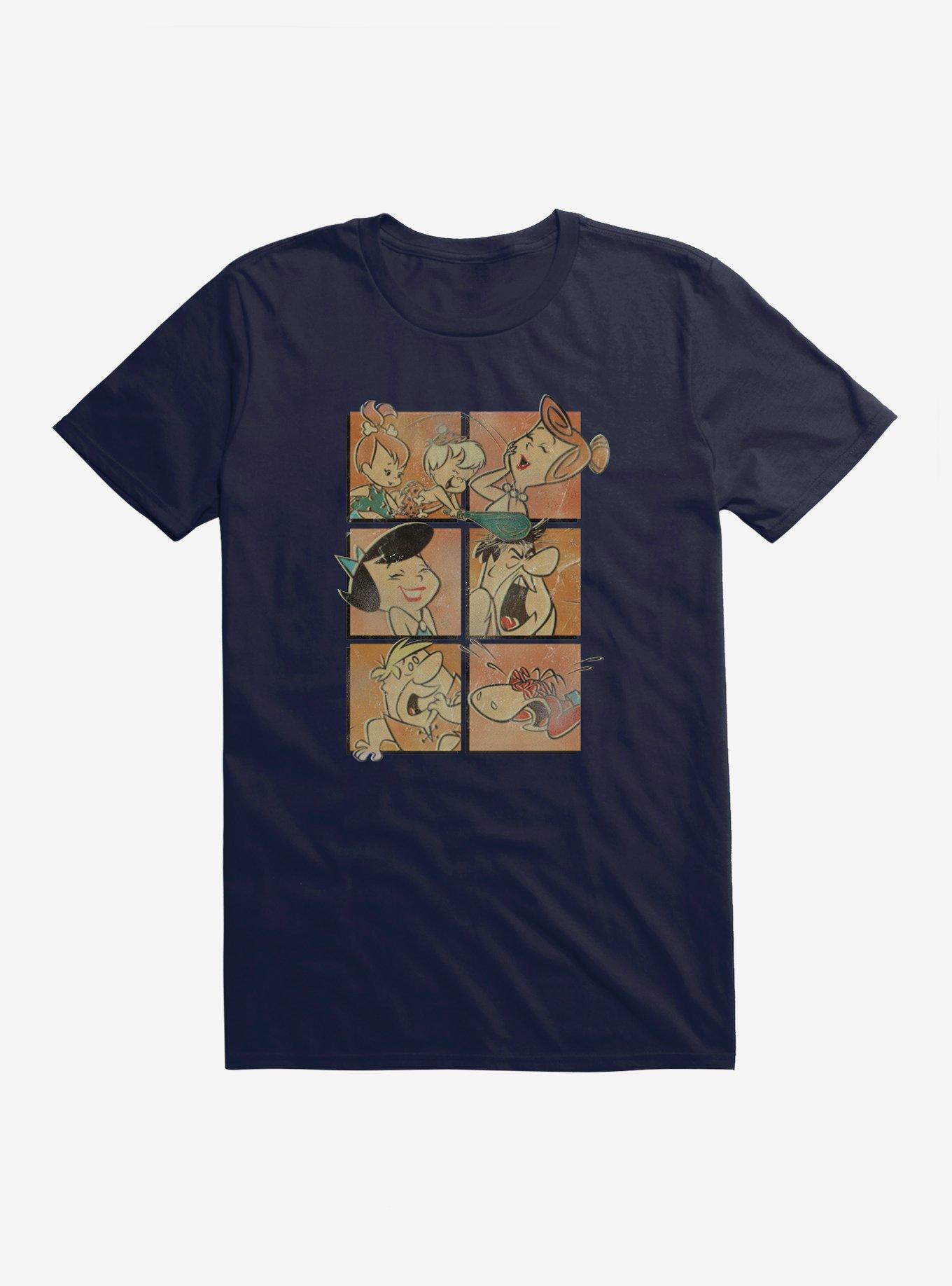 The Flintstones The Whole Gang Tile T-Shirt, NAVY, hi-res