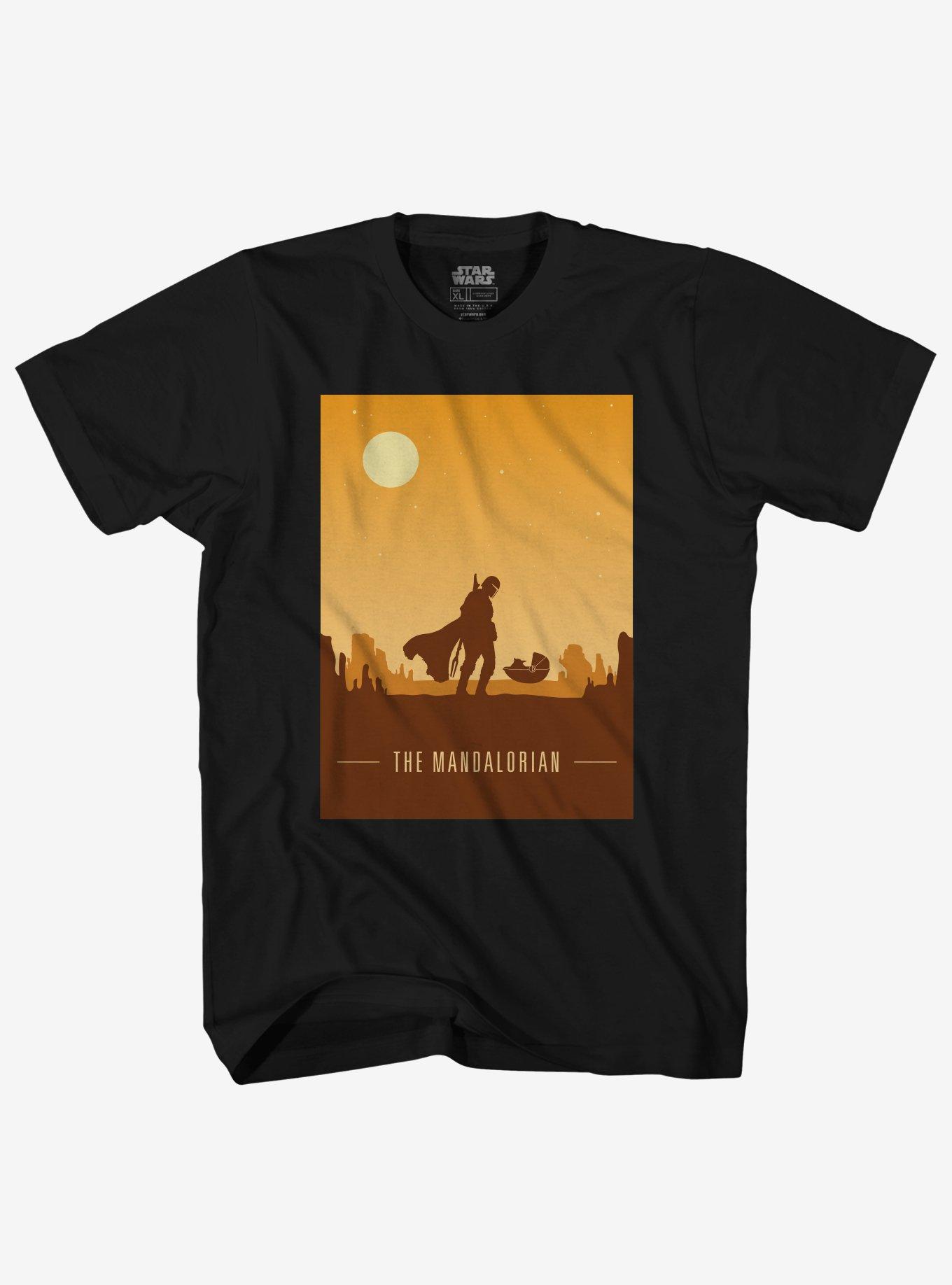 Star Wars The Mandalorian Sunset Poster T-Shirt, MULTI, hi-res