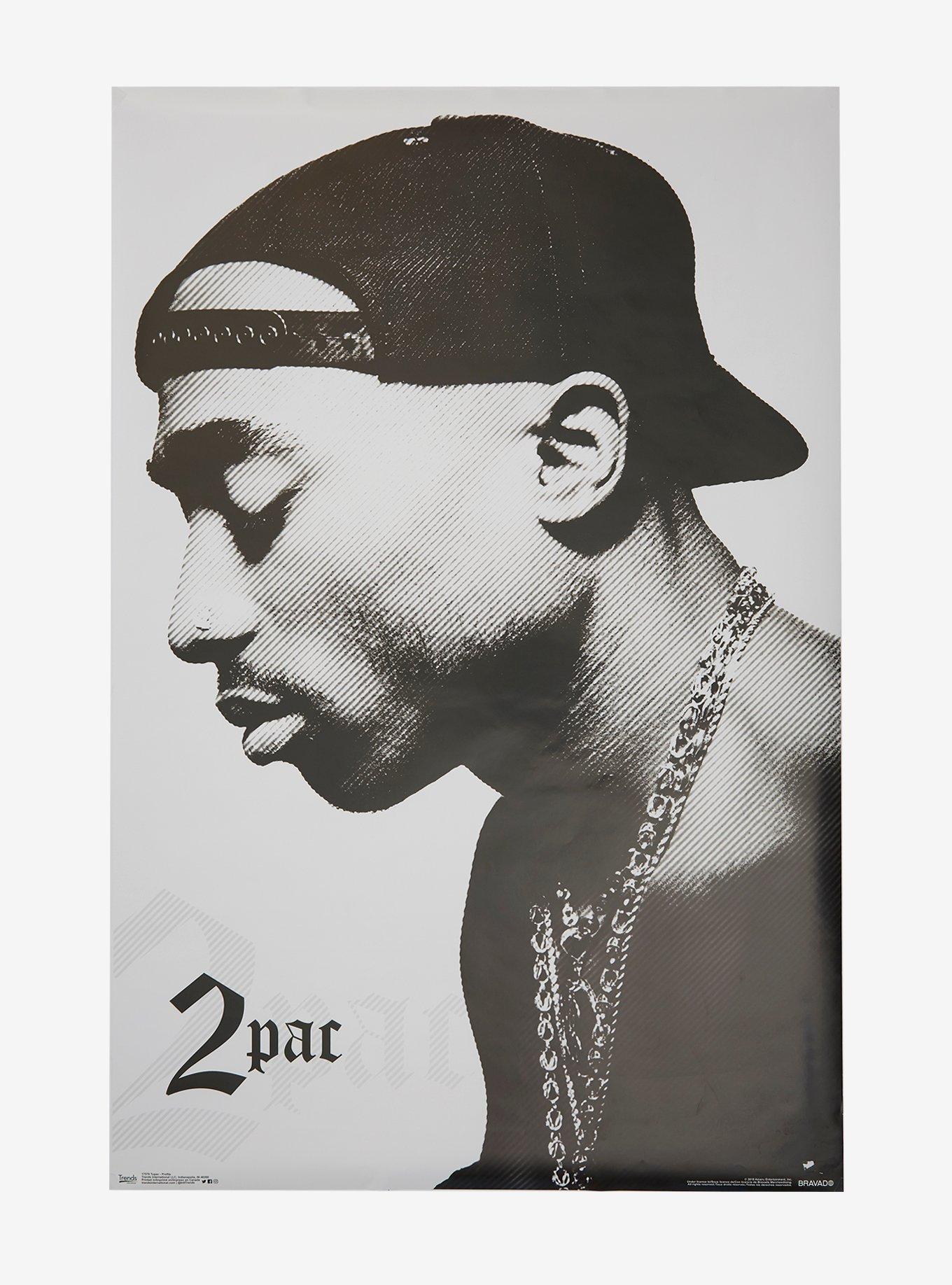 Tupac Black & White Profile Poster, , hi-res