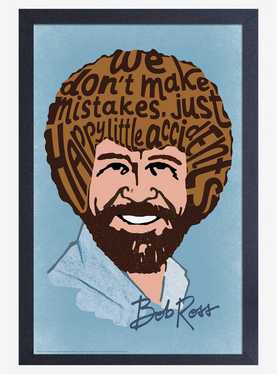 Bob Ross Happy Accidents Typography Framed Poster, , hi-res