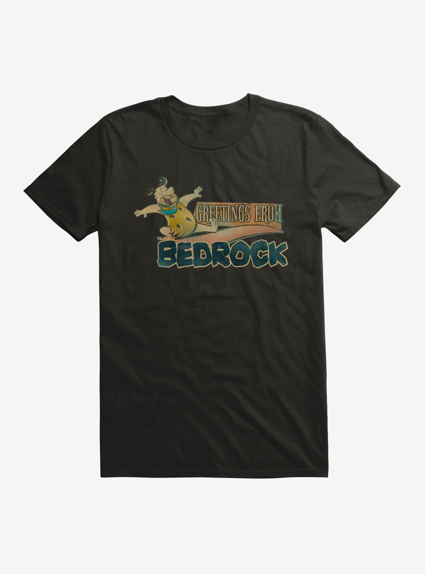 The Flintstones Greetings From Bedrock T-Shirt, BLACK, hi-res