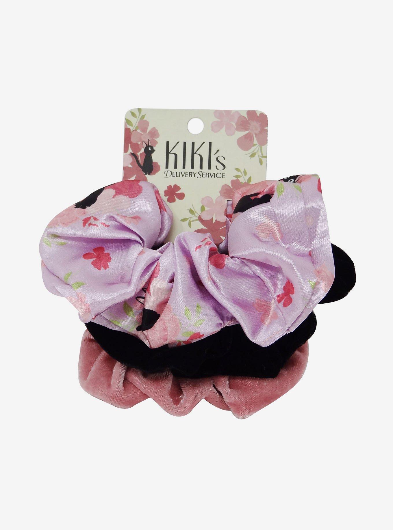 Studio Ghibli Kiki's Delivery Service Jiji Floral Scrunchie Set, , hi-res