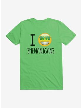 Plus Size Emoji St. Patrick's Day Icons Shamrock Eyes Shenanigans T-Shirt, , hi-res