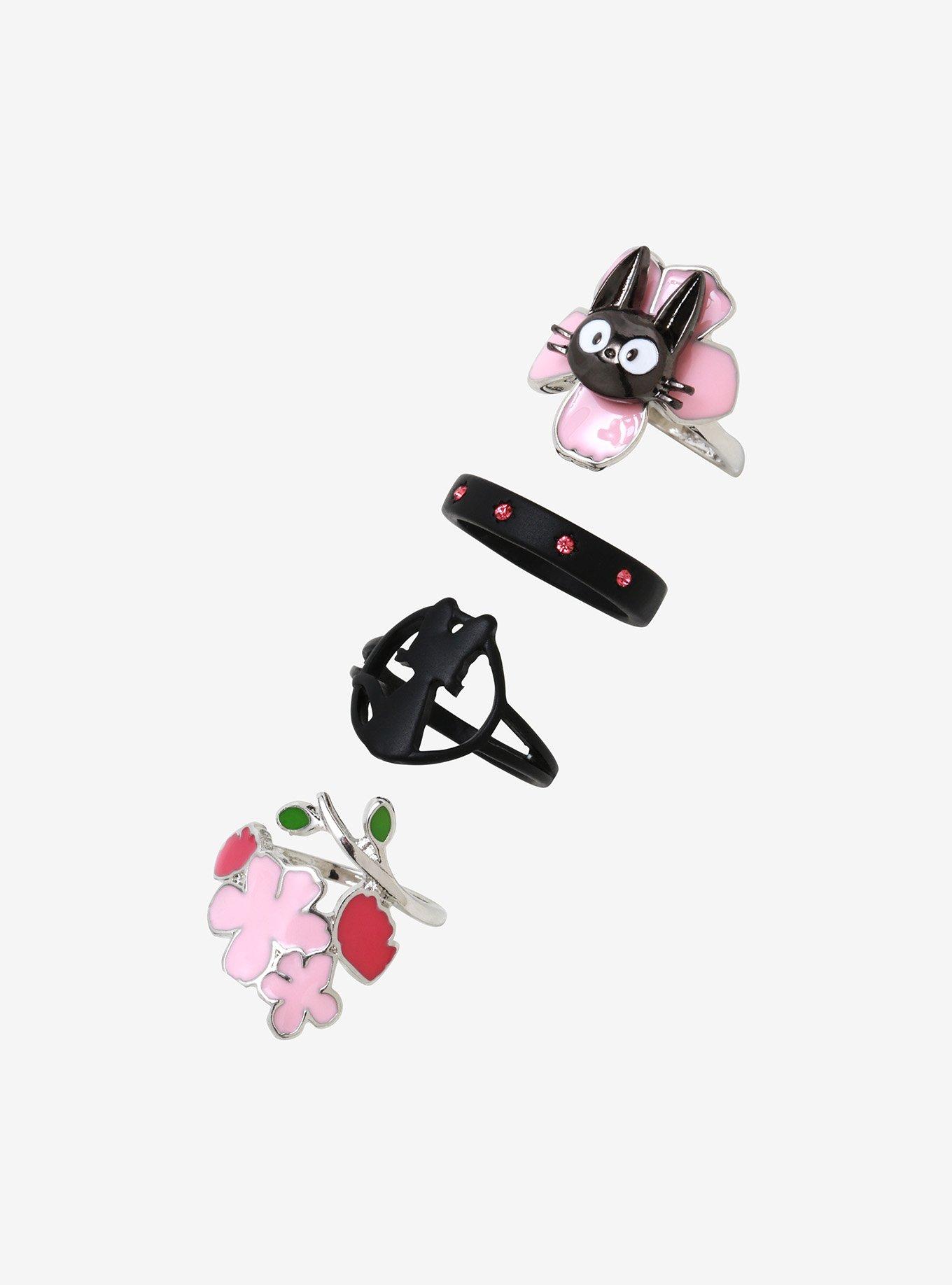 Studio Ghibli Kiki's Delivery Service Jiji Floral Ring Set, , hi-res